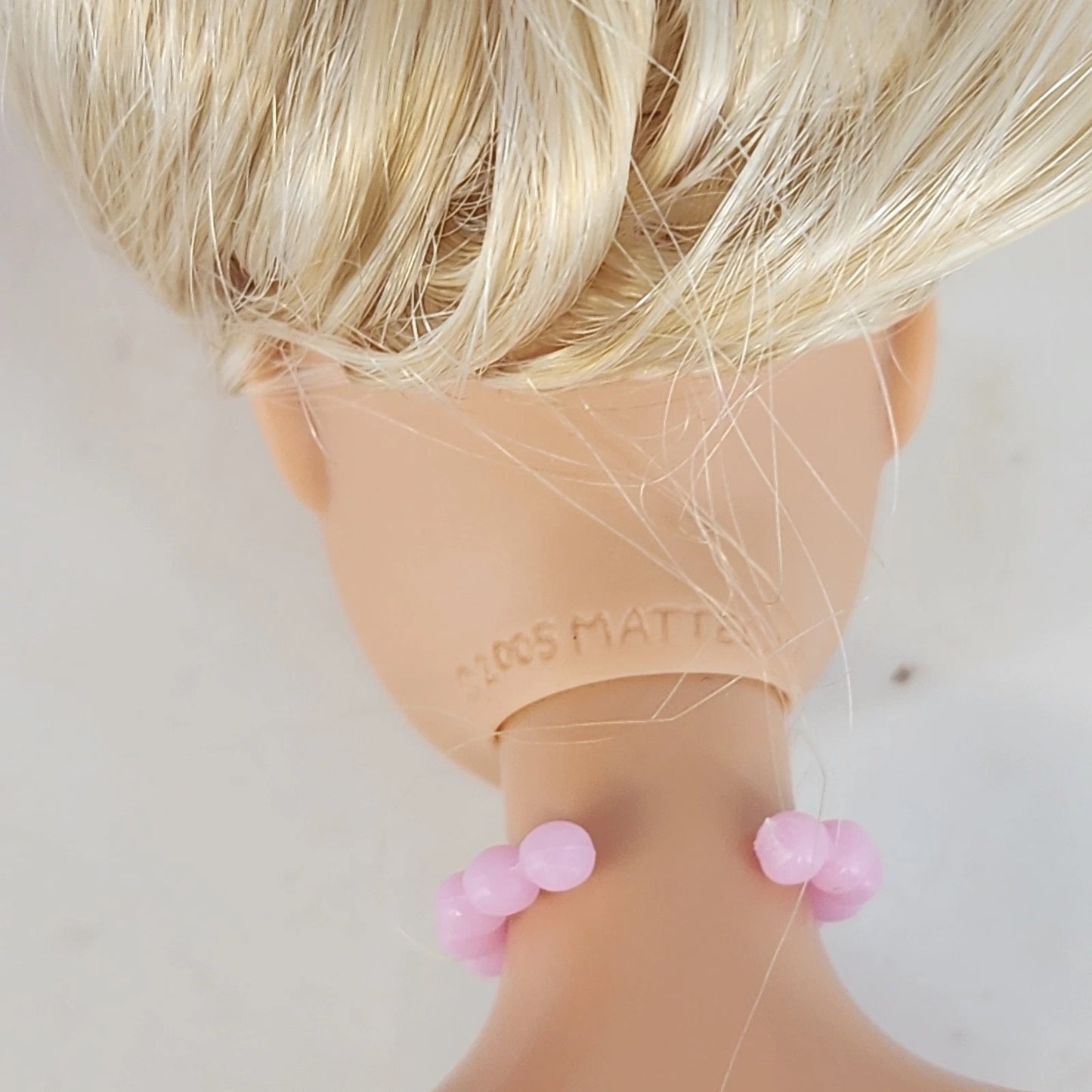 Vintage Mattel Barbie Doll Blonde Bendable Knees Pink Necklace