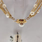 Necklace in Gold Tone Multi Chains with Faux Pearls Double Strand 11" Box Clasp