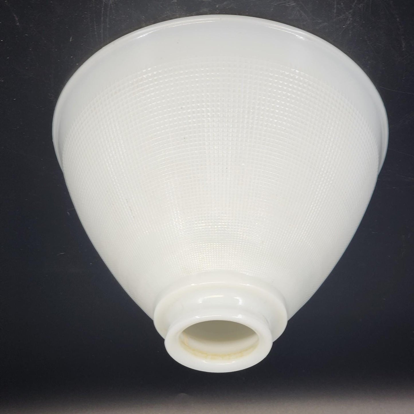Lamp Diffuser Milk Glass Torchiere Shade Waffle Pattern 8" Vintage Lighting Decor
