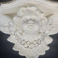 Cherub Ceramic Wall Shelves 2pc Set White Gold Trim Angel Display Decor