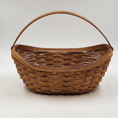 Longaberger Full-Size Maple Brown Crocus Basket w Plastic Protector Liner 2006