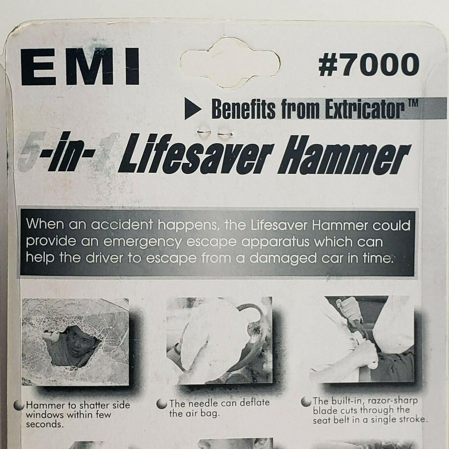 EMI Extricator 7000 Orange 5 In 1 Lifesaver Hammer Seat Belt Cutter Needle Light