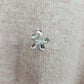 ELLE Women's XL Pink Metallic Knit Sweater Rhinestone Floral Crew Neck