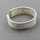 Silver Tone Pave Hoop Earrings Wide Multi Row White Rhinestone Leverback Pair
