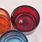Set of 5 Pottery Barn Colored Glass Tealight Candle Holders in Original Box