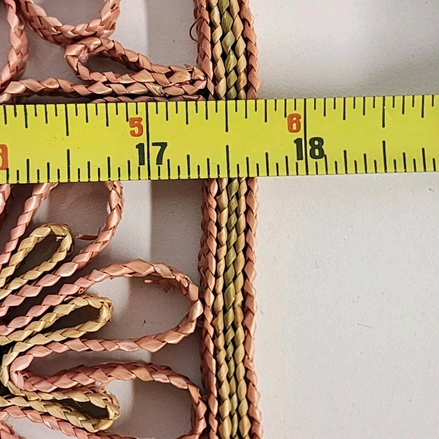 Raffia Ratan Sunburst Placemats Set 4 Boho Woven Orange Red Yellow Table Decor 17.5"