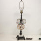 Borske Sklo Waterfall Crystal Marble Globe Brass Table Lamp 36" 3-Way Loevsky