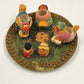 Popular Imports 8pc Mini Tea Set Chicken Roaster Polystone Resin Decorative 1995
