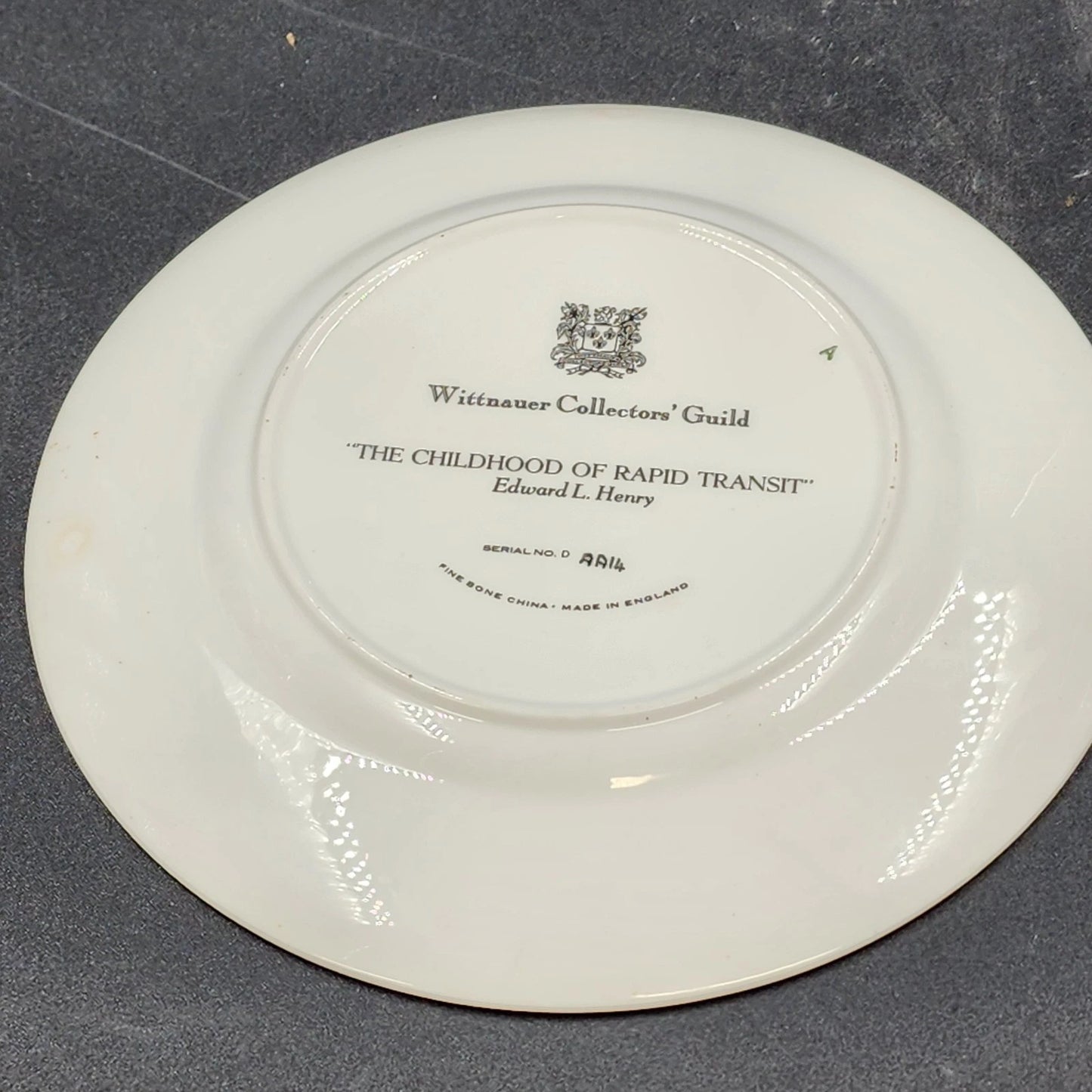 Wittnauer Collectors' Guild Plate DAA14 Childhood of Rapid Transit Bone China