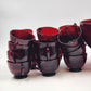 Royal Ruby Red Glass Punch Bowl 23 Cups and Stand Set by Anchor Hocking