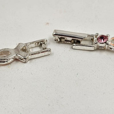 Avon Crusade Pink Ribbon Enamel & Rhinestone Breast Cancer Awareness Bracelet 7"