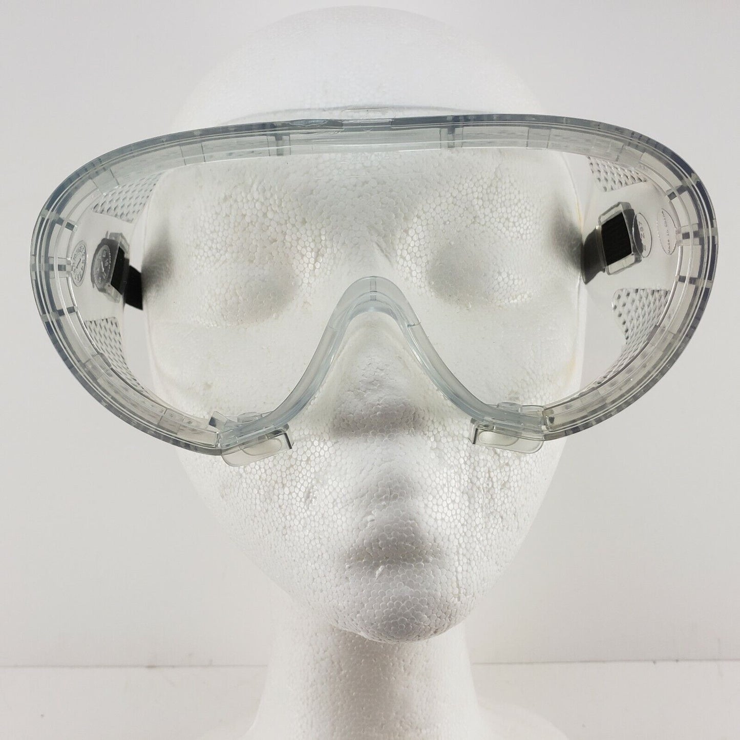 Perforated Anti Fog Goggles Clear Polycarbonate Lens Black Strap