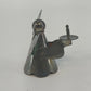 Silver Tone Metal Angel Candle Holder Halo Wings Figurine 2¼" Christmas Vintage