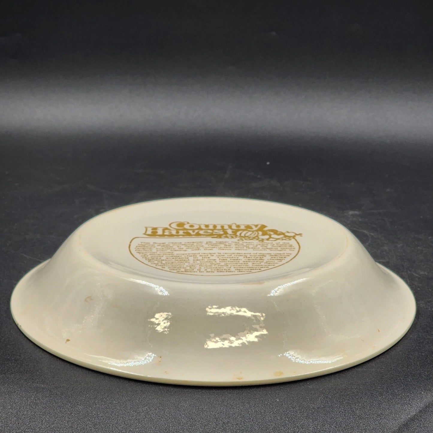 Royal China by Jeannette Quiche Lorraine 11" Recipe Pie Plate USA Made Ceramic