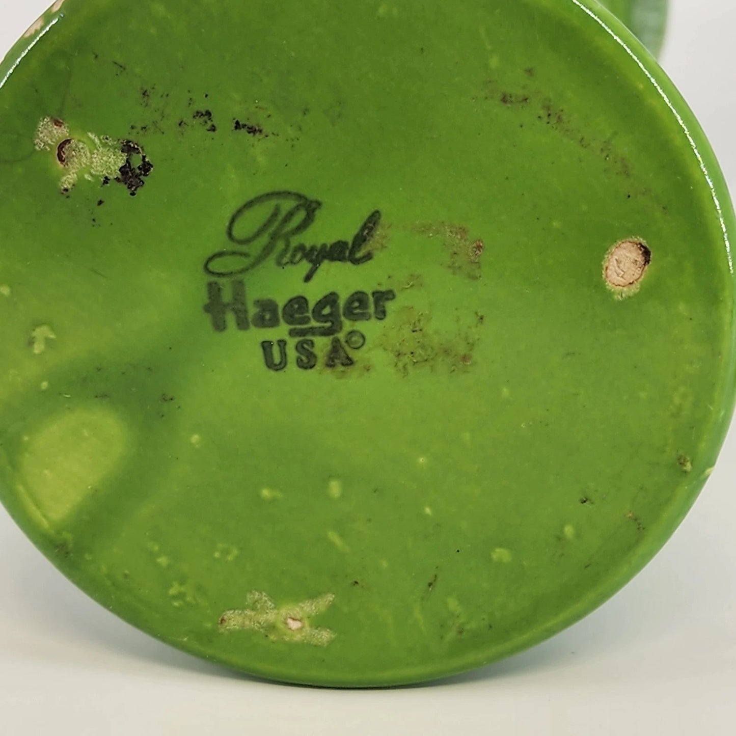 Vintage Royal Haeger Green Drip Glaze Cylinder Vase 12 Inch MCM