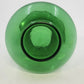 Squat Vase Transparent Emerald Green Art Glass 3.5" Ruffled Crimped Wide Rim Vtg