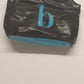 Fashion Express Black Faux Leather Tote Bag Blue Strap Zip Top