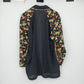Mirrors Women's Medium Floral Open Front Cardigan Jacket Black Pink Pockets