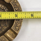 Bronze Brass Ashtray 5.5" Relief Solid Etched Casting Figures Ornate Oval Shape