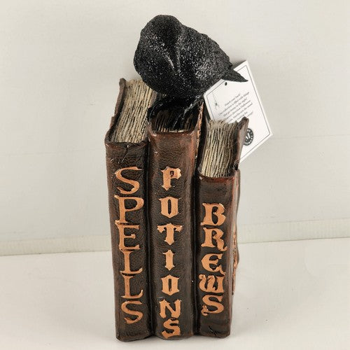 Book Figurine Martha Stewart Halloween Décor Raven Spells Potions Brews NWT