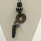 2 Pendant Necklaces Turquoise Stone Cross & Black Cord Beaded Mix Shaped