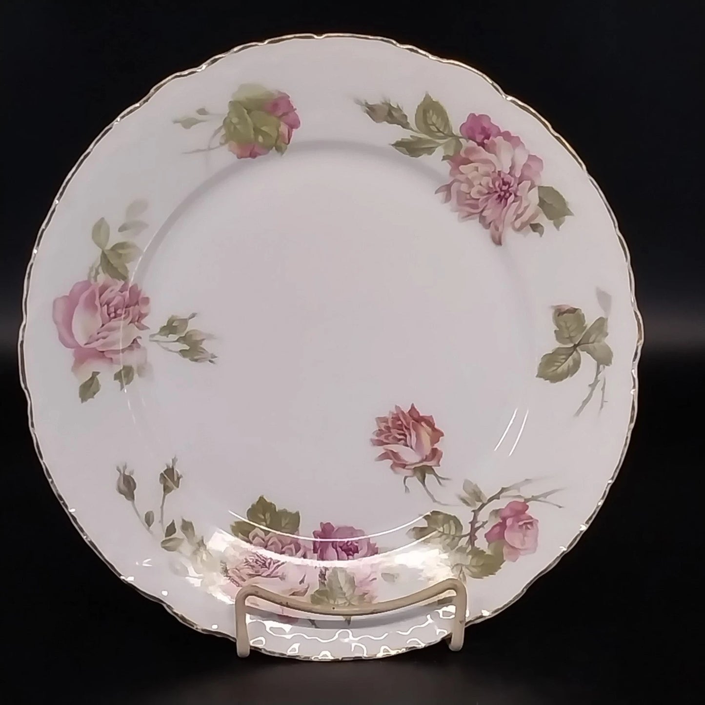 RC Monbijou Rosenthal Rose Bavaria CHIPPED Dinner Plate Pink Gold Scallop Ger