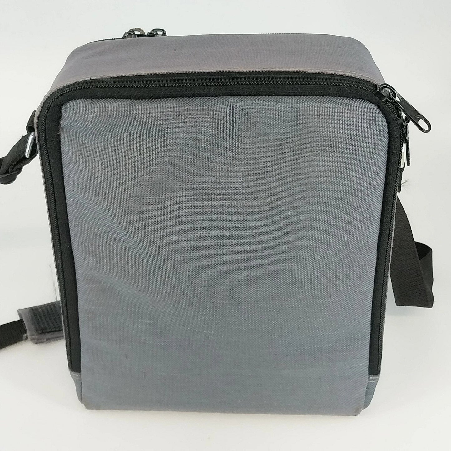 Gray Camera Bag Shoulder Carry Case 3 Compartments Adjustable Strap 8x4x9.5"