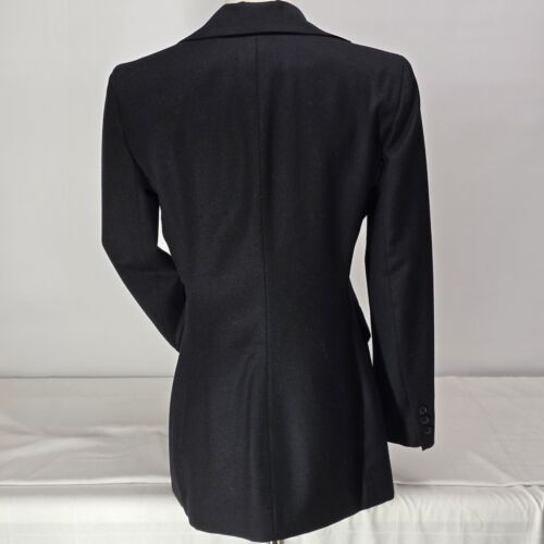 Rena Rowan Black Blazer One Button Closure 100% Wool Size 4 Lined 2 Pockets EUC