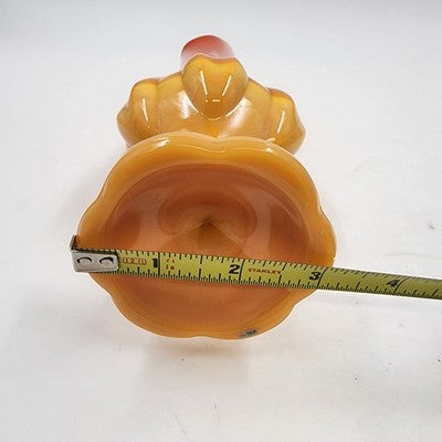 Swung Glass Vase Orange Bittersweet Footed Pedestal 13" L E Smith Glass MCM