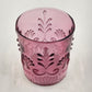Pilgrim Glass Adams Cranberry Old Fashioned Glass – Engraved Damask Pattern | 3.5" x 4" Vintage Double Tumbler | Elegant Barware