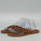 Mad Love Sandals Brown Fringe Moccasin Thong Flip Flop Women's 8 Flat Sole China