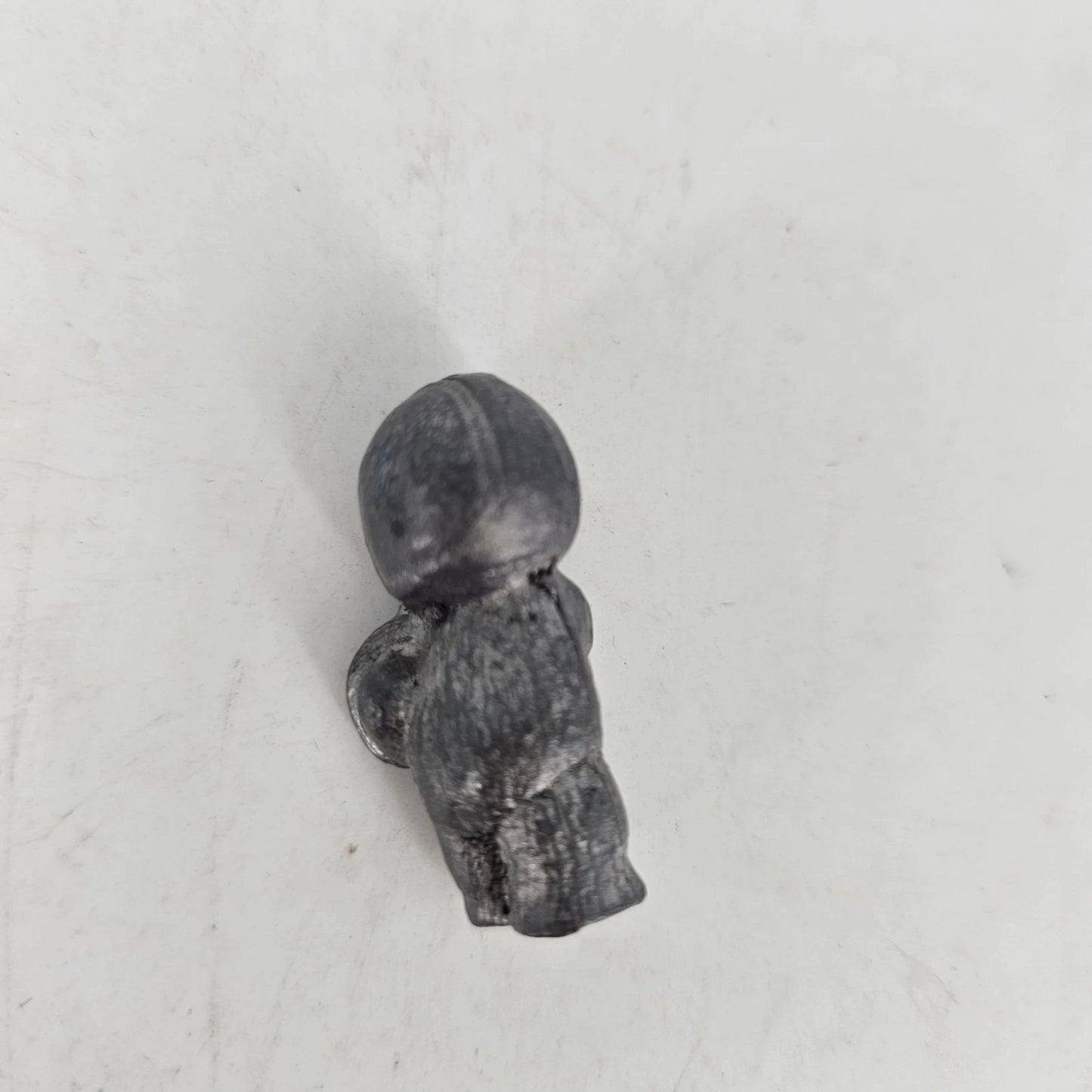 Mini Pewter Football Player Bear Figurine 1.5" Sports Collectible Vintage