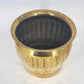 Brass Planter Pot Ribbed India 7.5" Boho Mid Century Decor In/Outdoor Vtg