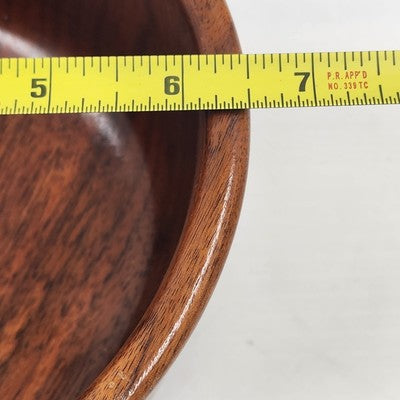 Wood Footed Salad Bowl 6.5" Felt Base Decorative Display Beautiful Grain