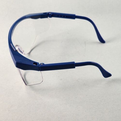 Crews Stratos Safety Glasses Blue Frame Clear Lens ANSI Z87