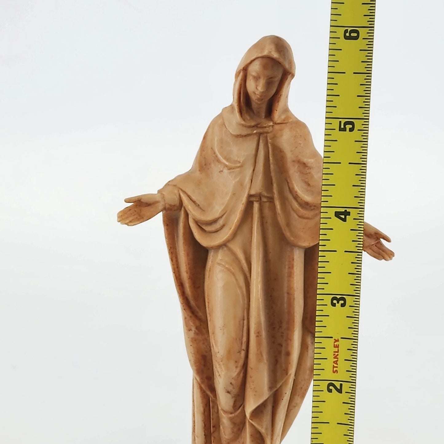 Blessed Virgin Mary Statue 1960s Molded Plastic 6" Religious Devotional Figurine