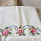 8 Pillow Case Linen Salvage AS IS for crafts Vintage Embroidery Mr Mrs Cat Girl