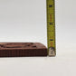 Hand Carved Wood Trivet 8" Square Gold Inlay Floral Leaves Design India Vintage