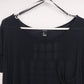 Forever 21 Black High-Low Cutout Back Top Women's Large Short Sleeve Scoop Neck