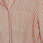 Velvet Heart Women's Peach White Striped Button Down Blouse Roll Tab Sleeve XL