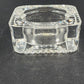 Crystal D'Argues French Candle Holder Faceted Square 4" Marked France EUC