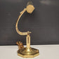 Brass Piano Banker Desk Lamp Adjustable Neck Height UL Taiwan Vintage 13" Wide