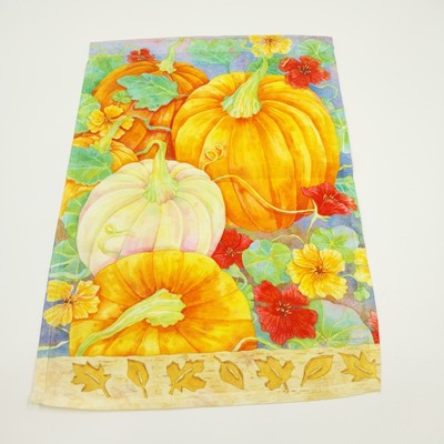 Set of 4 Fall Halloween Mini Garden Flags Pumpkins Welcome Decor