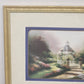 Thomas Kinkade Hidden Gazebo Accent Print 1996 Framed & Matted w COA Mark 6:31