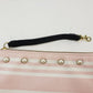 Betsey Johnson Pink White Pearl Clutch Cosmetic Makeup Wristlet Bag