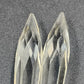 2 Rock Icicle Spear Crystal Glass For Chandelier Prisms Wire Connectors 3.35”
