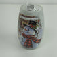 Frosted Glass Snowman Cardinal Winter Scene Vase Light Plug In Christmas 5.25"
