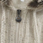 Relativity Women’s Sweater Size XL Beige with Brown Accents Fur Hood Zip Front