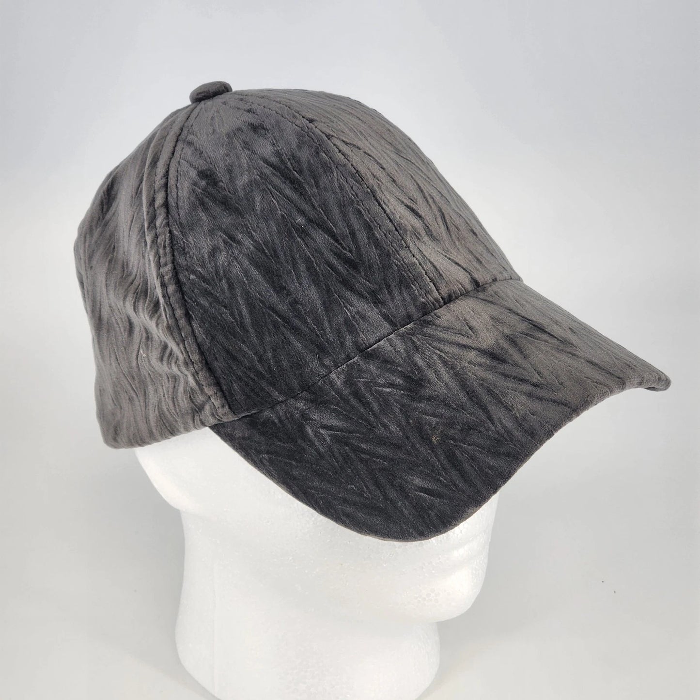 Gray Velour Baseball Cap Hat Soft Polyester Adjustable Hook-Latch Adult China