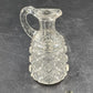 Cruet Decanter with Handle Hand-Cut Crystal Elegant Table Décor Cube Pattern Vtg
